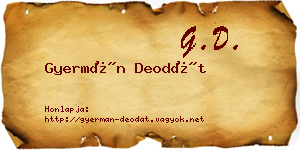 Gyermán Deodát névjegykártya